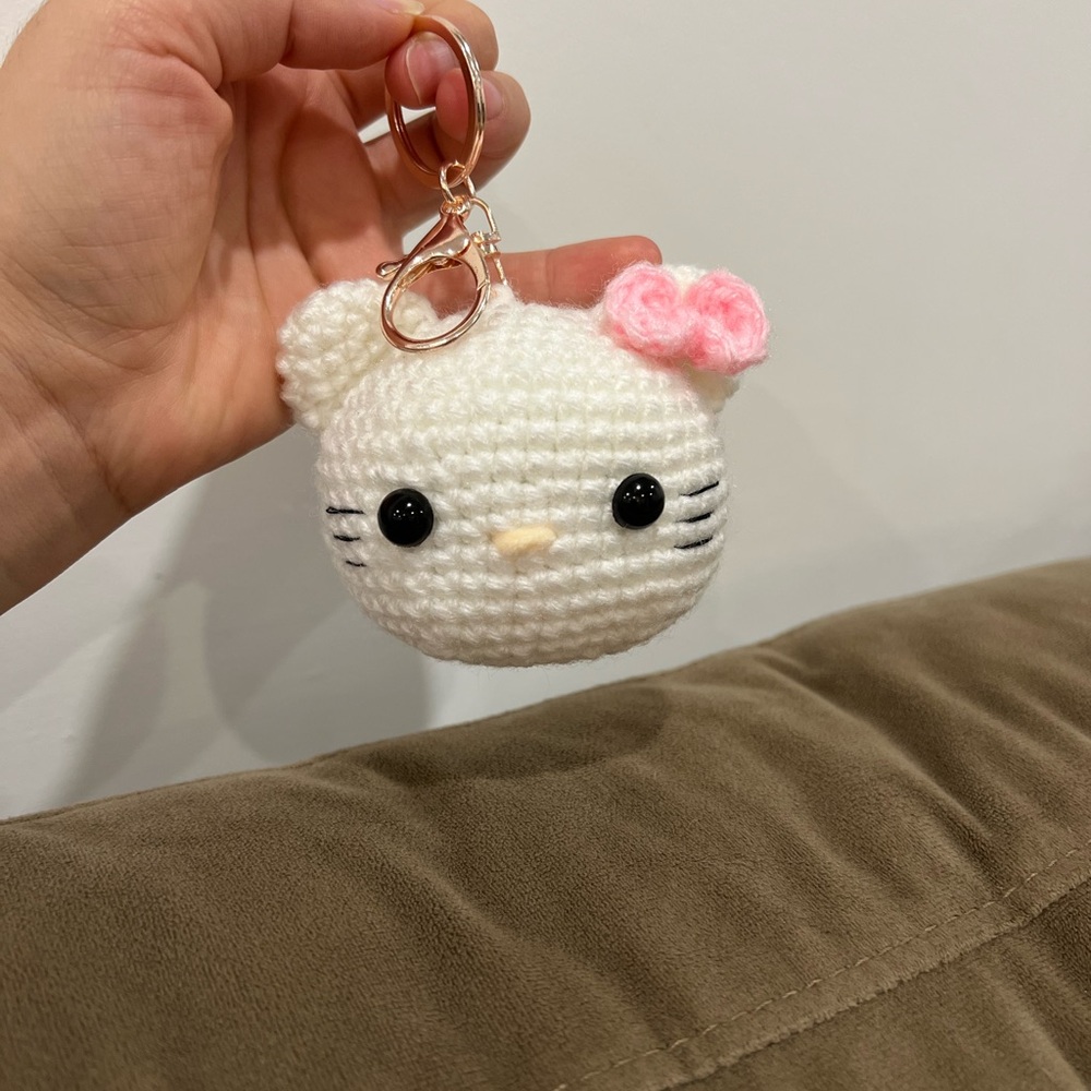 Crochet Hello Kitty Keychain
